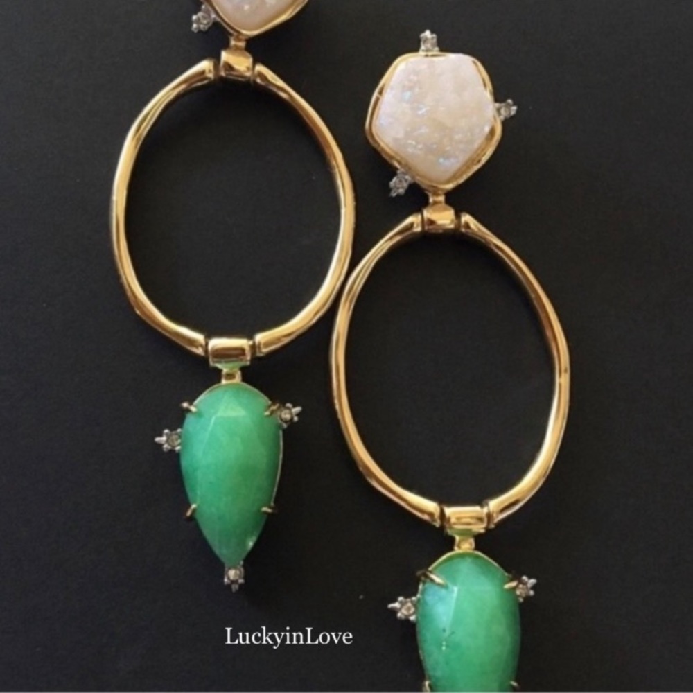 ALEXIS BITTAR• Bohemian Druzy Door Knocker Boho Earrings